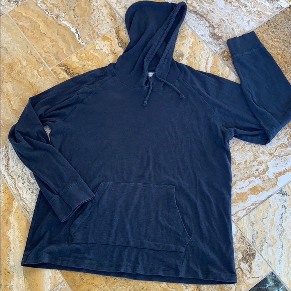 PD&C weathered navy hoodie 100%cotton Large pocket